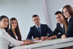 People sitting at a conference table